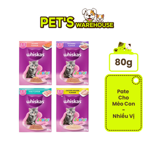 [Combo 12-24 Gói] Pate Whiskas Mèo Con Nhiều Vị Gói 80G