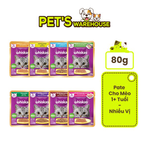 [Combo 8-12-24 Gói] Pate Whiskas Mèo Trưởng Thành Gói 80G